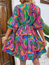 ruffled-printed-v-neck-half-sleeve-mini-dress OhSoStyled - Sophia's Style-2